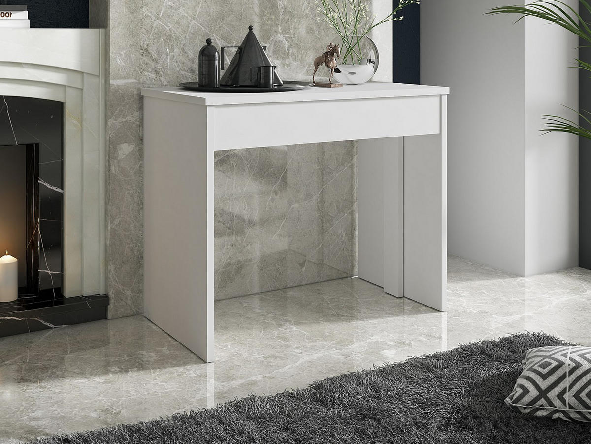 KONSOLENTISCH - Holz, Platte - Weiß - - Weiß, Holz (90/50/75cm) - Vente-Unique