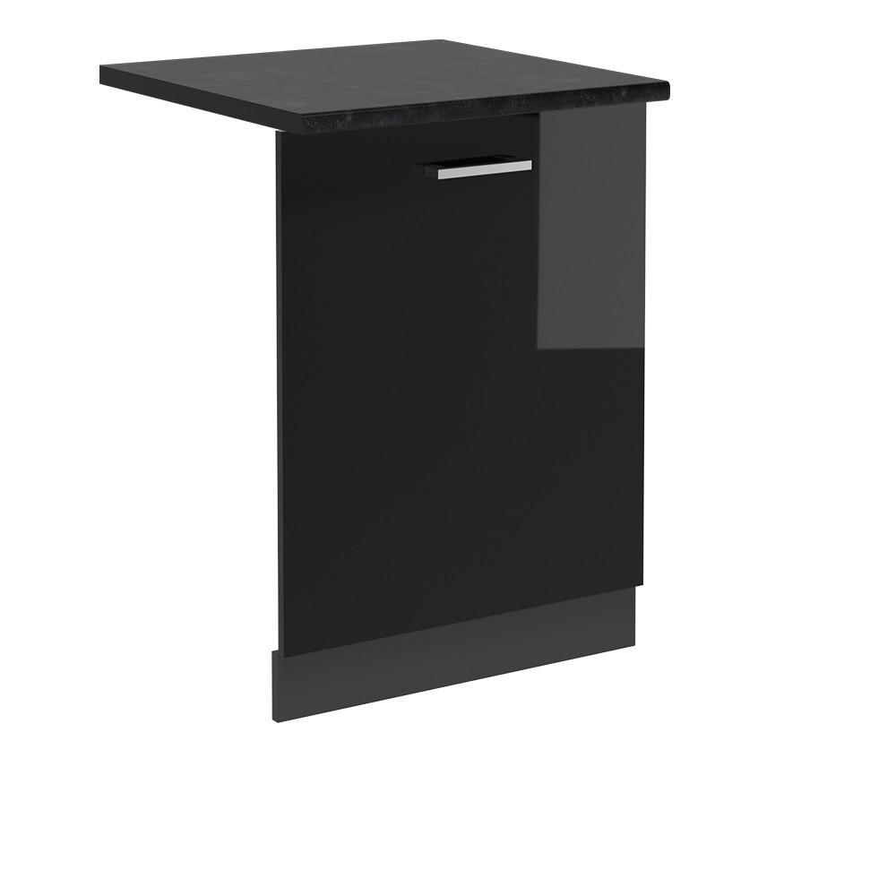 ČELNÍ PANEL MYČKY R-Line Černý vysoký lesk - antracitová/vysoce lesklá černá, kompozitní dřevo (60/81.8/1.6cm) - Vicco