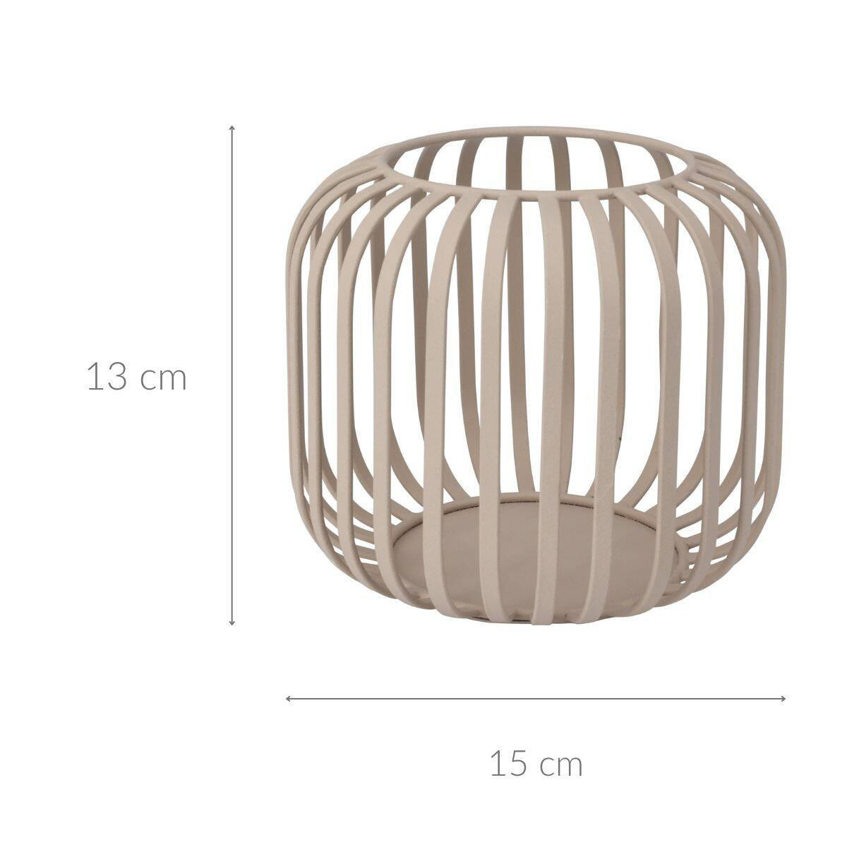 LATERNE Metall Ø 15/13 cm - Beige, Metall (15/13/15cm)