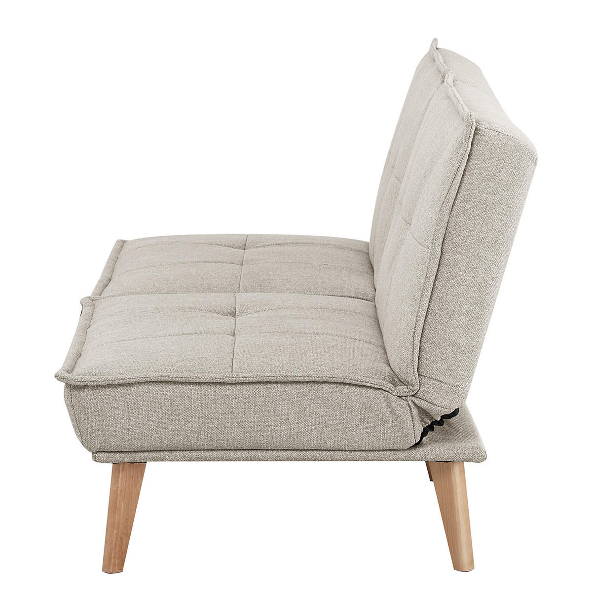 SCHLAFSOFA - Textil / Kiefer teilmassiv - Eichefarben/Hellgrau, Holz/Birkenholz (198/84/83cm) - home24