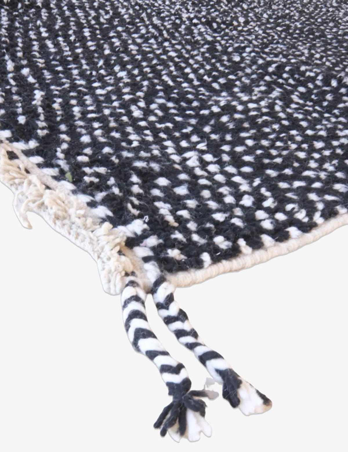 BERBERTEPPICH modern mit Punkten aus Wolle 200x 300 cm - Schwarz, Naturmaterialien (200/300cm) - AFK Living