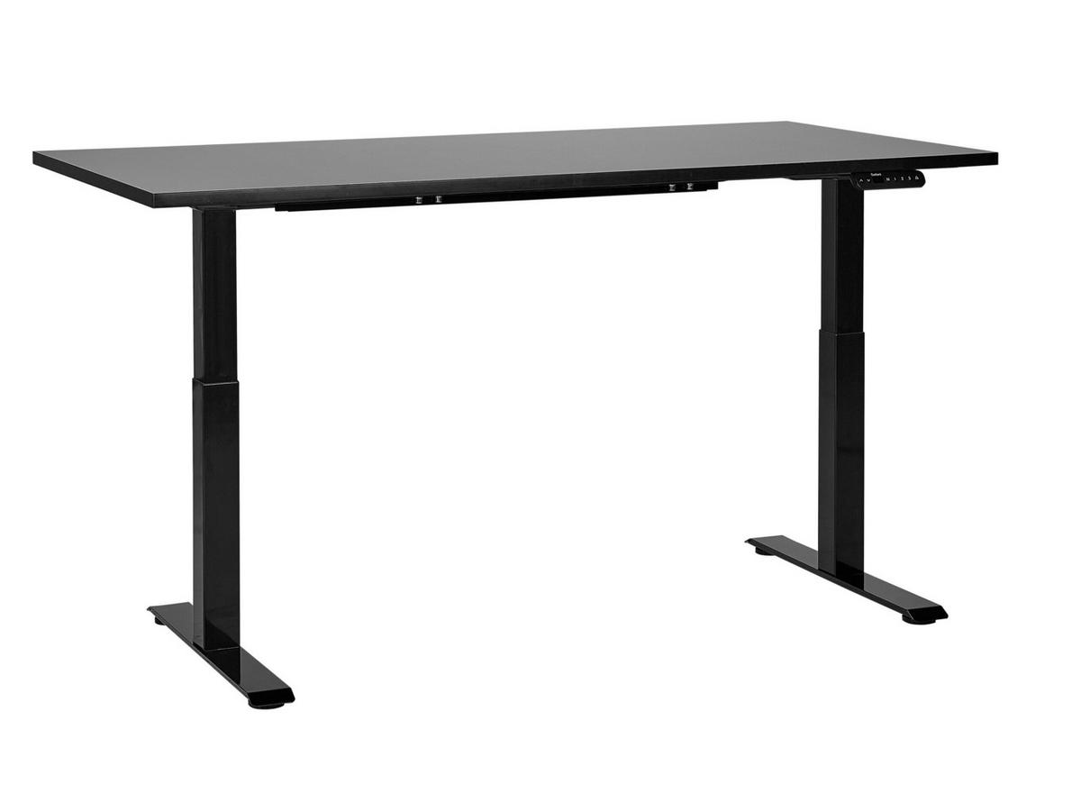 HÖHENVERSTELLBARER SCHREIBTISCH Elektrisch 160/72 cm Schwarz Destin III - Schwarz, Holzwerkstoff (72/160/63cm) - Beliani