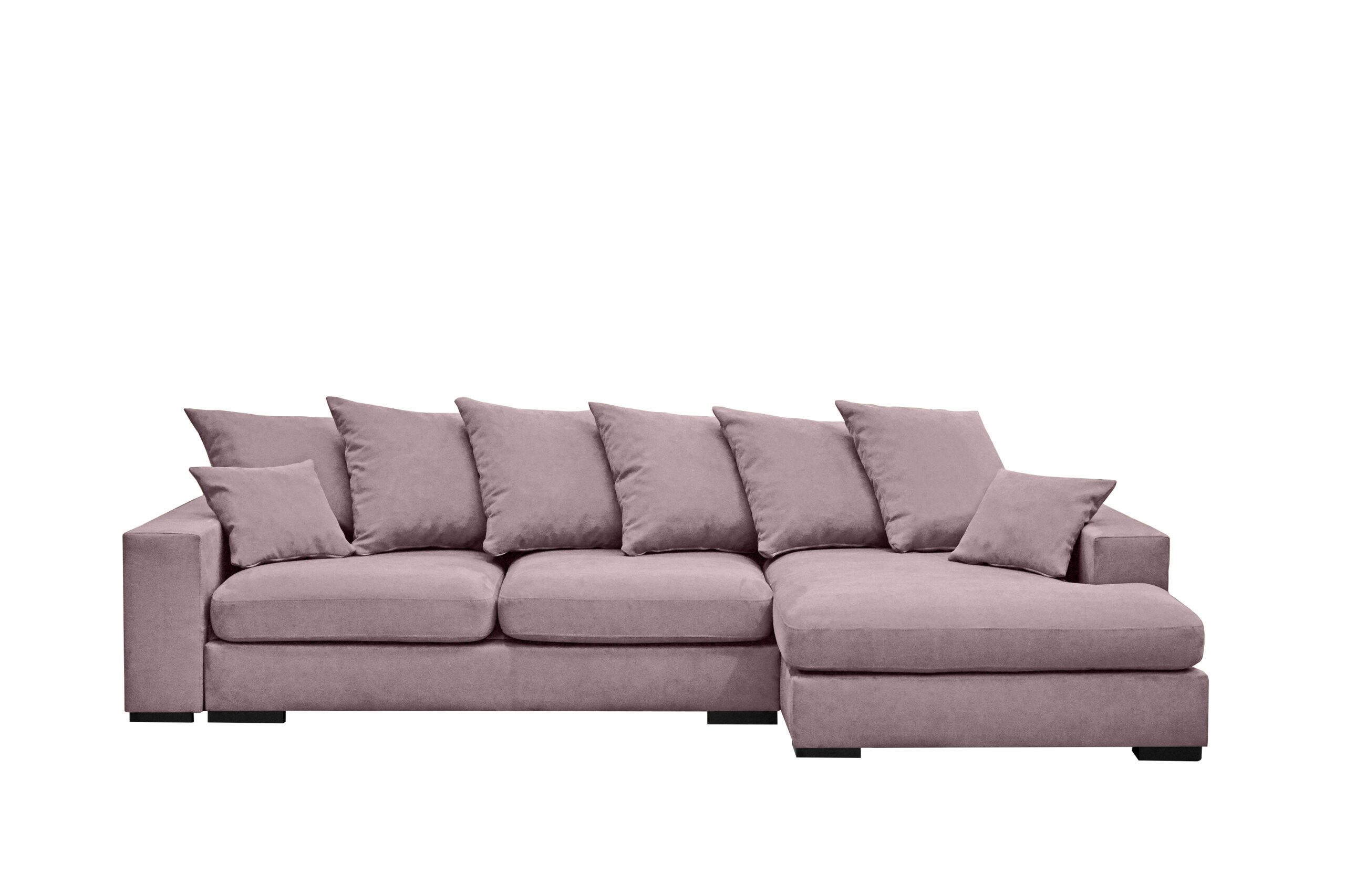 ECKSOFA Mit Schlaffunktion Und Bettkasten Couch L-form Gabon Stoff Riviera Rechts Lila - Lila, Holz (285/155cm) - Kaiser Möbel