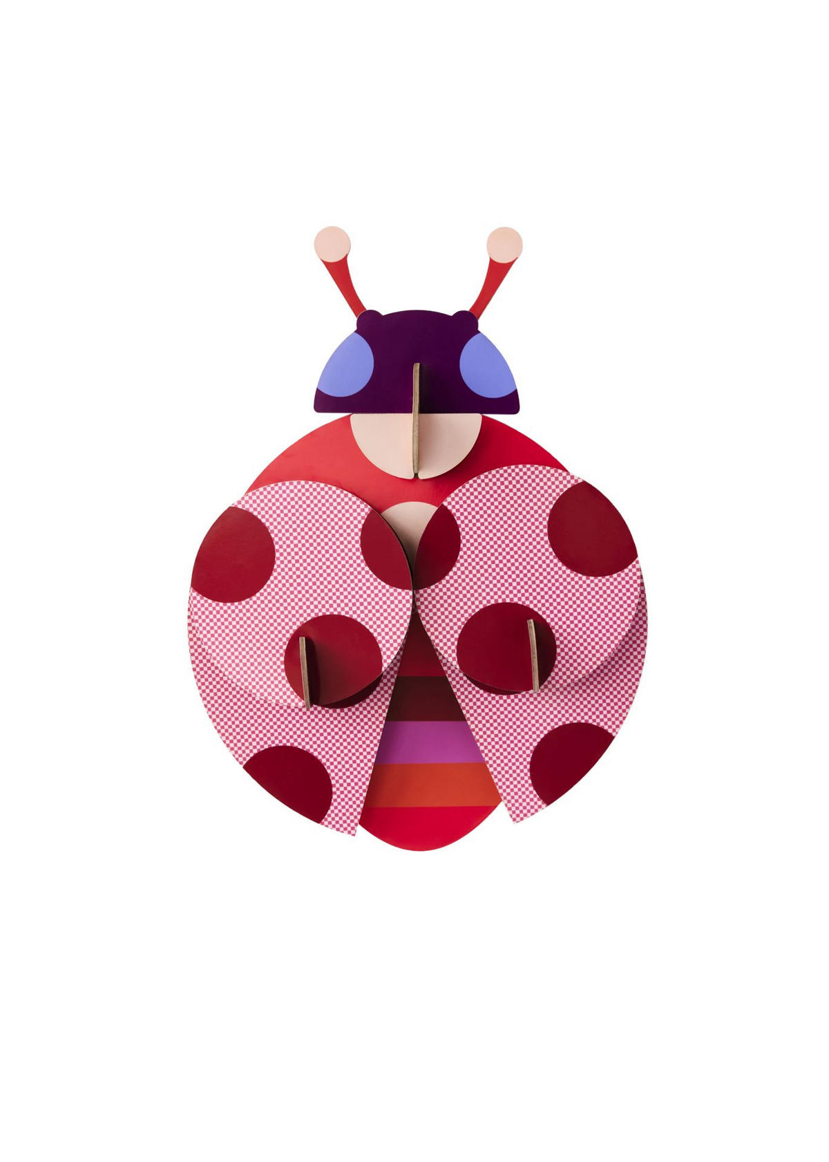 WANDSKULPTUR Bunt 6,5/24,5 cm - Multicolor, Wellpappe (6.5/24.5/18cm) - Studio Roof