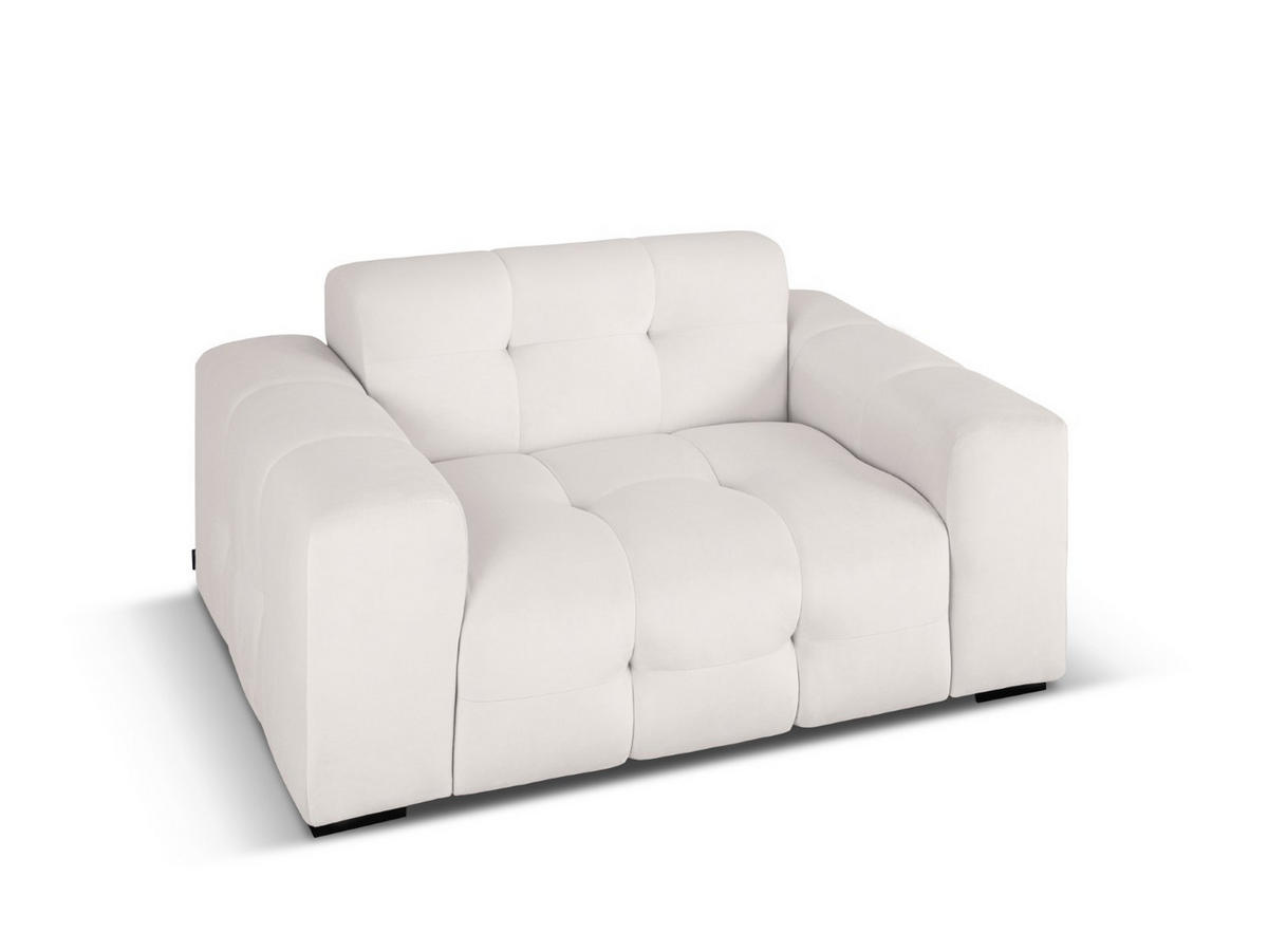 SOFA Kendal aus Samt hellgrau 2 Sitzplätze - Hellgrau, Textil (156/79/103cm) - Micadoni