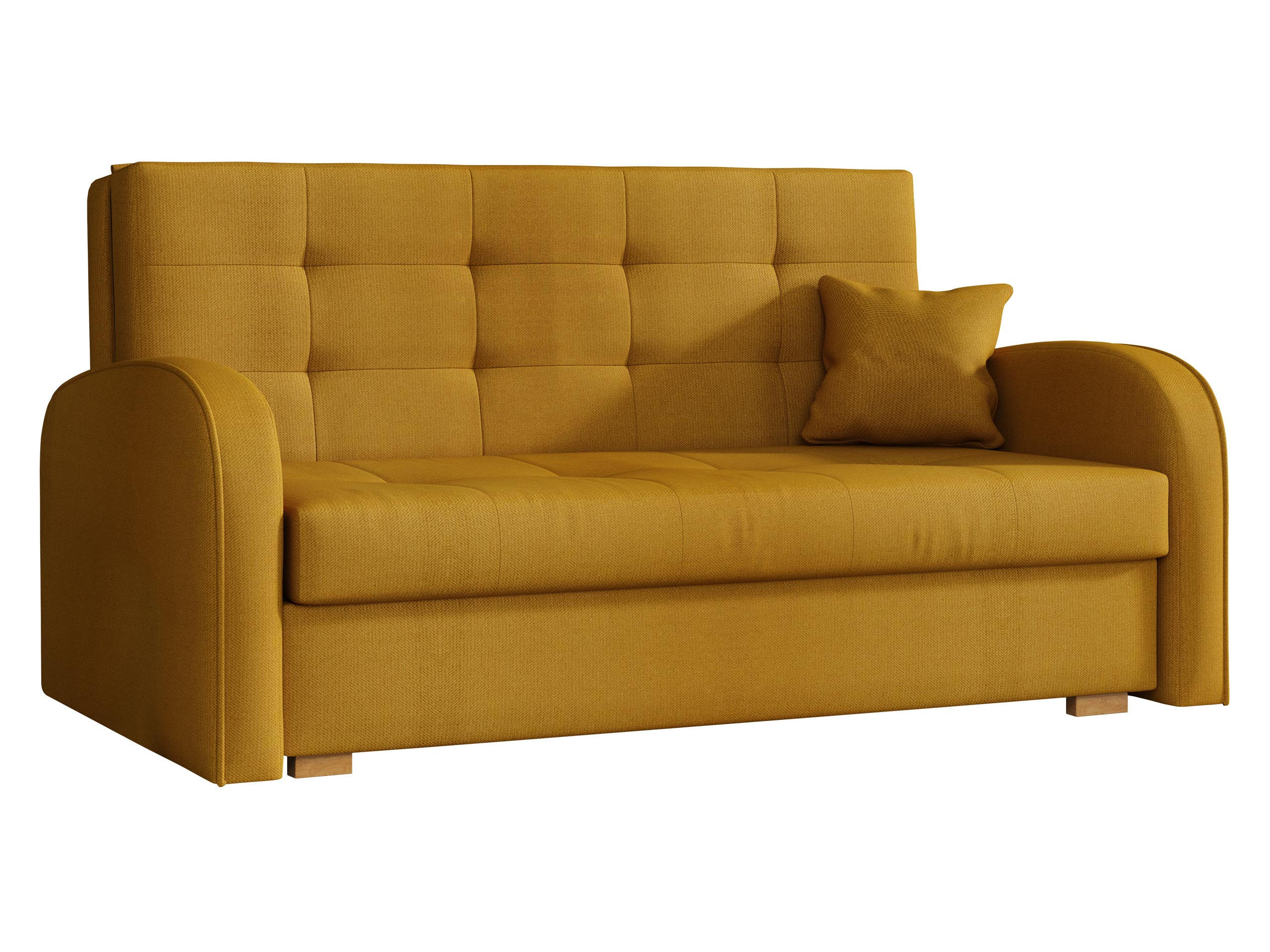 SCHLAFSOFA Viva Gold III - Dunkelgelb/Braun, Holz/Textil (153/85/98cm) - MIRJAN24