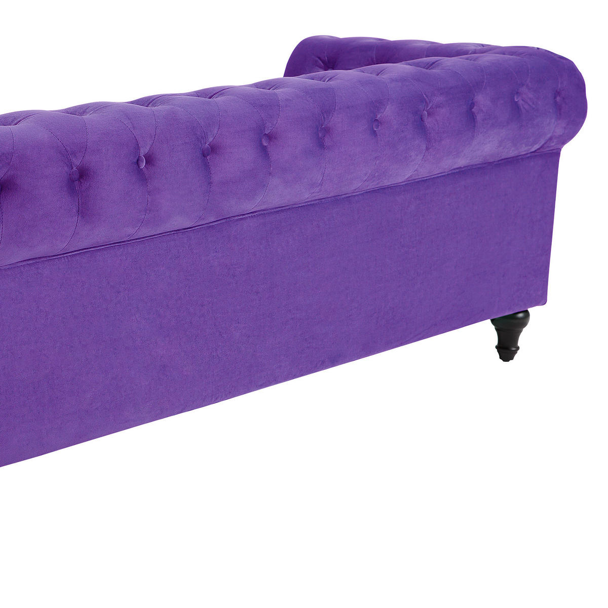 3-SITZER-SOFA Samtstoff Violett Chesterfield - Violett, Textil (202/70/75cm) - Beliani