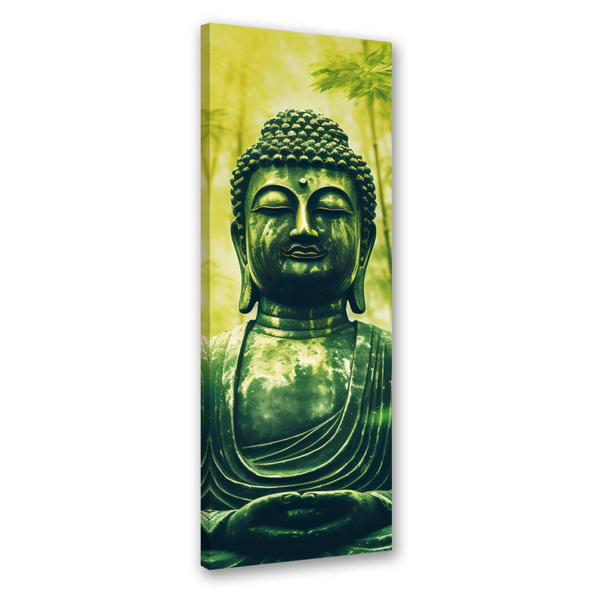 WANDBILD buddha und zen bambus - Grün, Textil (30/90cm) - Feeby