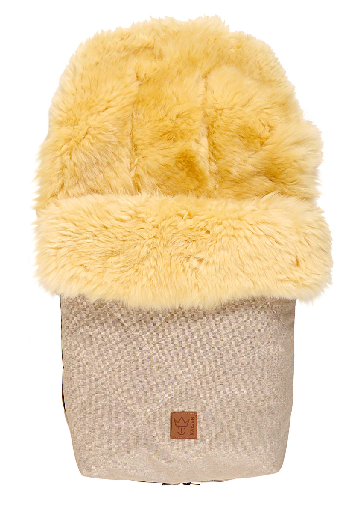 LAMMFELL-FUSSSACK Nelly, medizin, sand melange - Beige, Fell (46/8/88cm) - Kaiserbaby