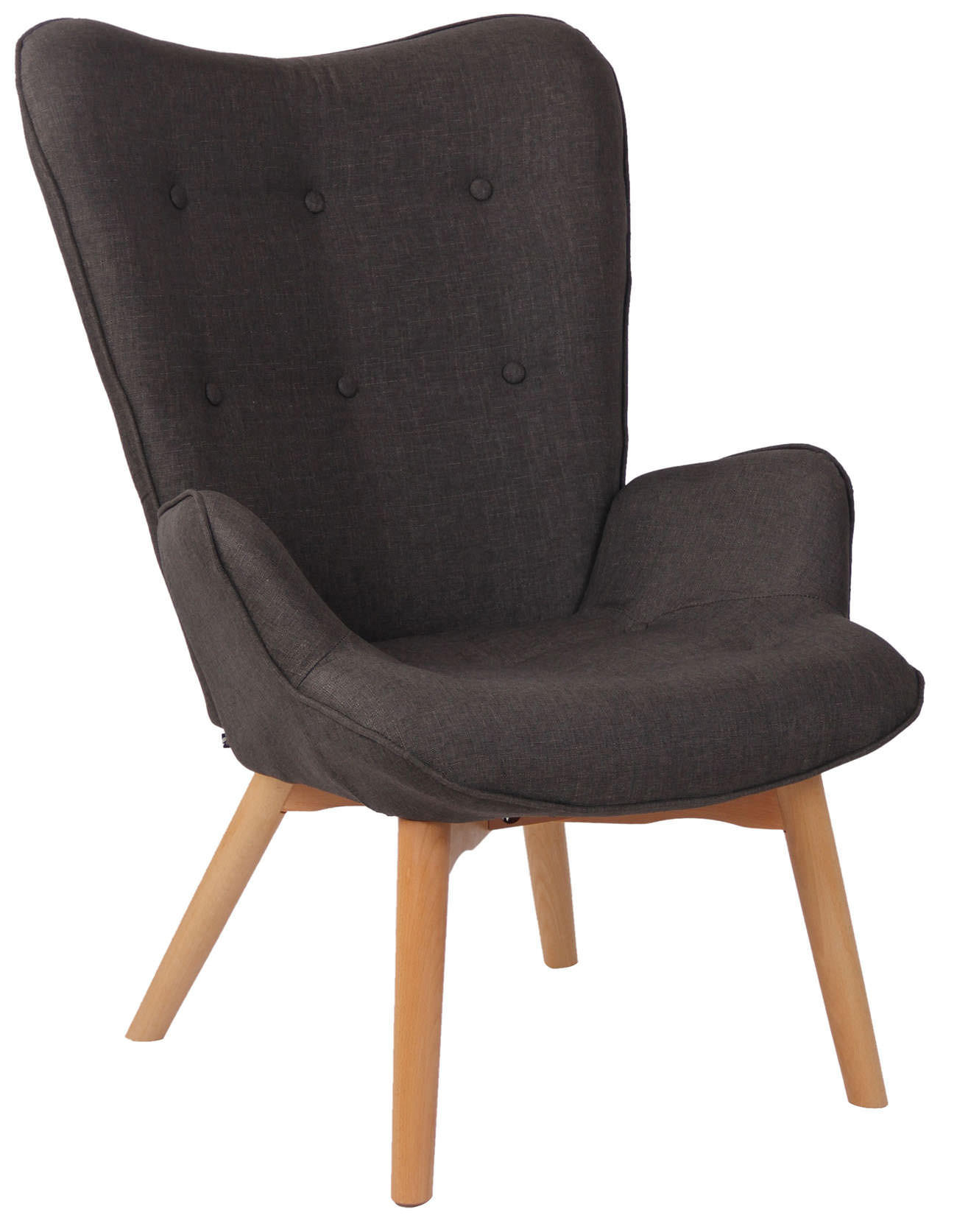 SESSEL Stoff dunkelgrau - Dunkelgrau, Holz/Textil (71/100/77cm) - CLP