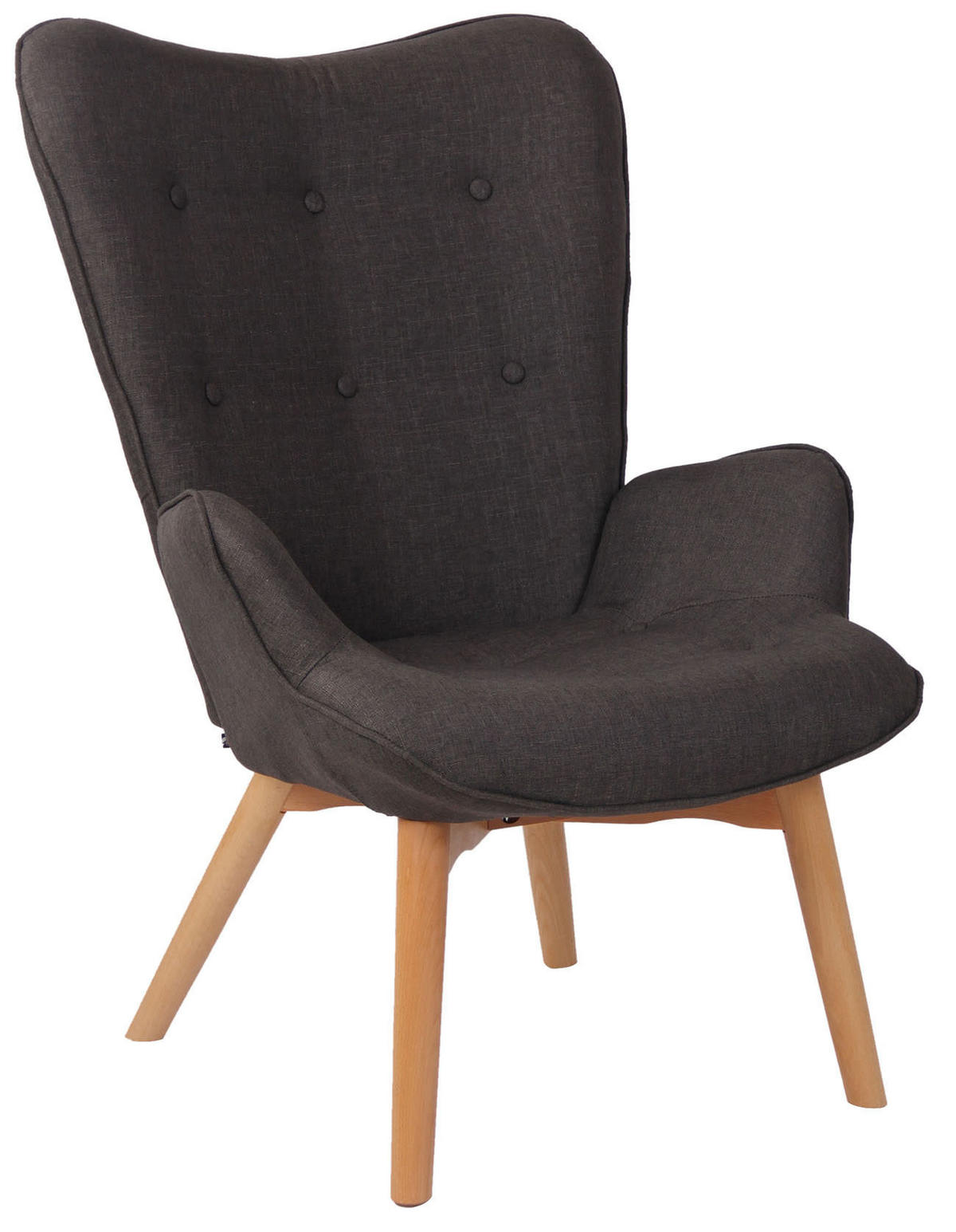 SESSEL Stoff dunkelgrau - Dunkelgrau, Holz/Textil (71/100/77cm) - CLP