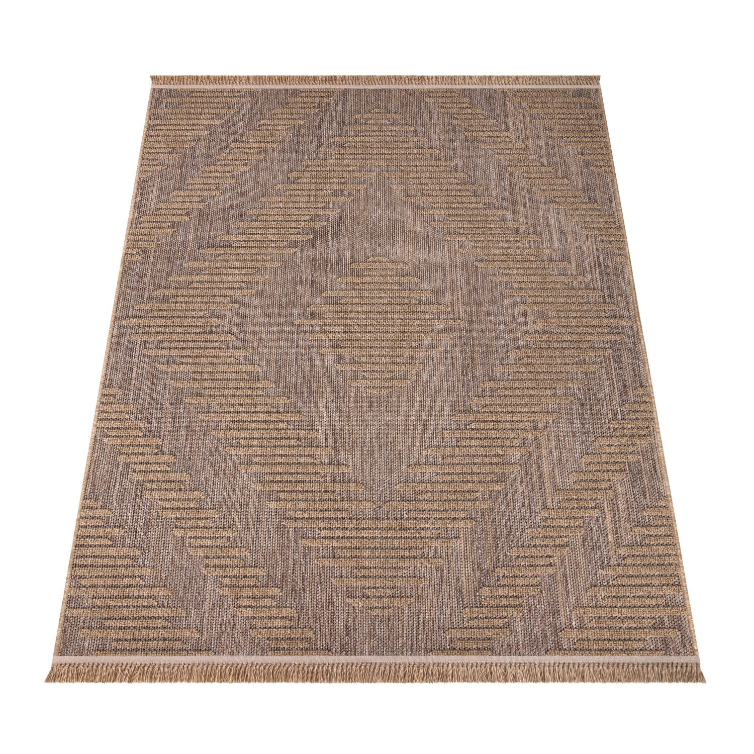 OUTDOOR Teppich Natur Balkon, Terrasse schmutzabweisend Beige Rechteckig 120x160 - Beige, Textil (120/160cm) - KADIMA DESIGN