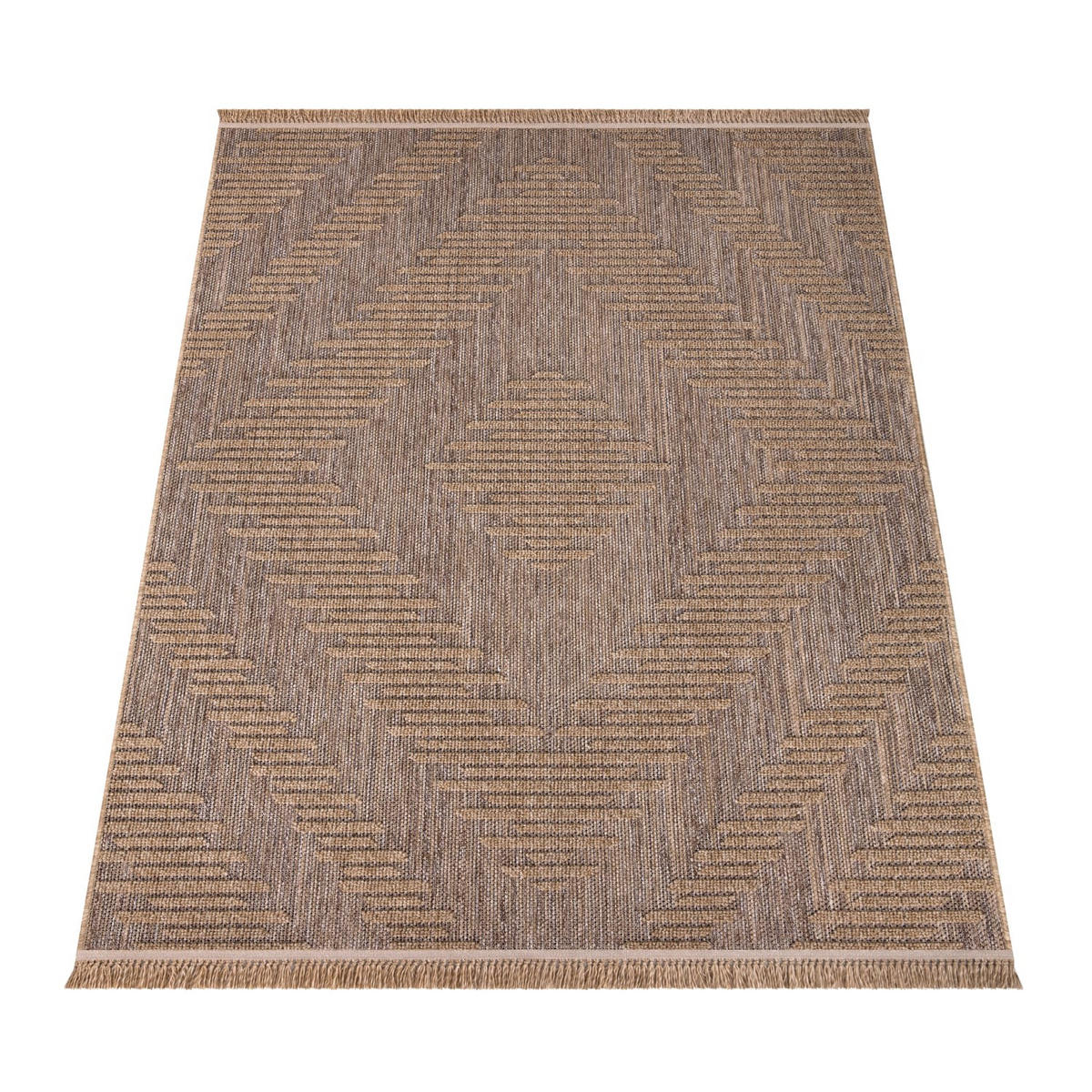 OUTDOOR Teppich Natur Balkon, Terrasse schmutzabweisend Beige Rechteckig 200x280 - Beige, Textil (200/280cm) - KADIMA DESIGN