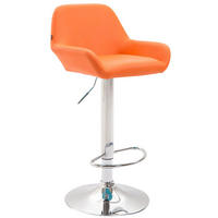 BARHOCKER 2er Set Prag Kunstleder chrom orange - Chromfarben/Orange, Kunststoff/Metall (51/109/52cm) - TPFLiving