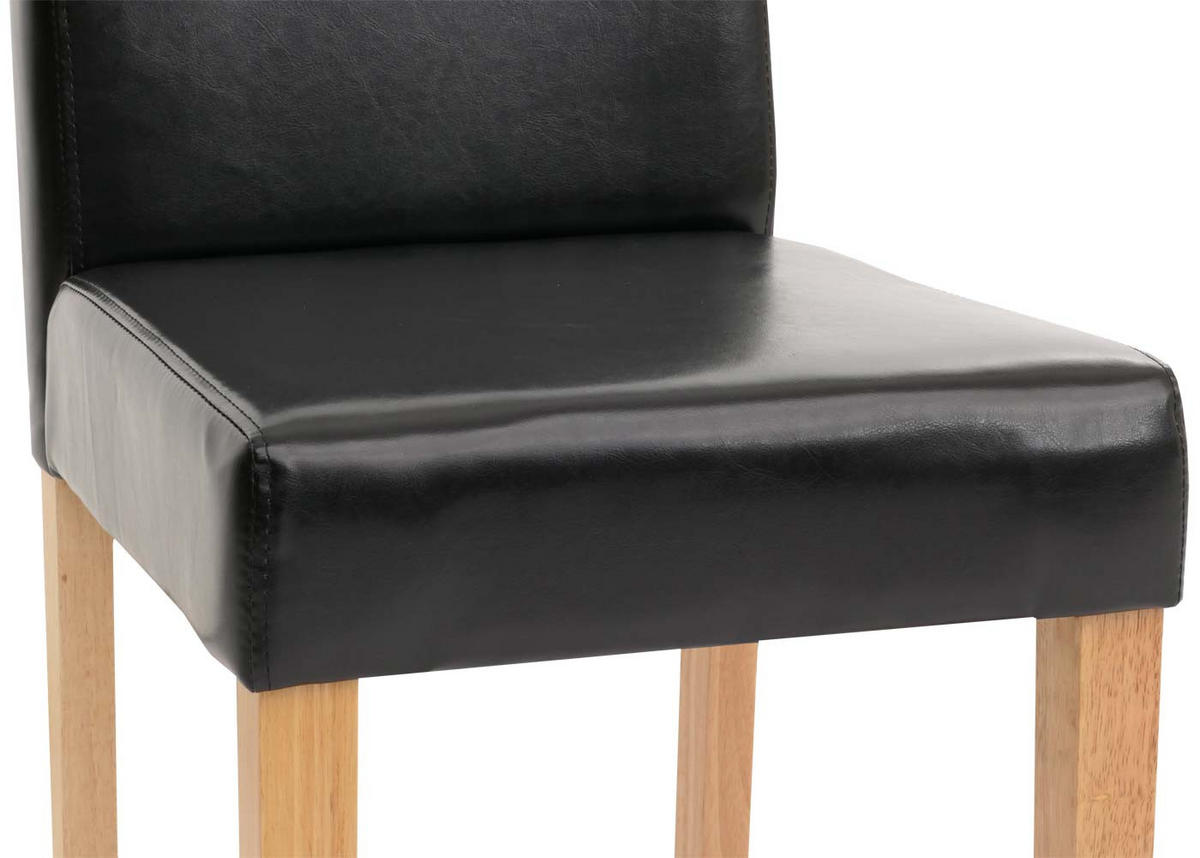 ESSZIMMERSTUHL 2er-Set klassisch und zeitlos 90x43x56cm Sitzhöhe 45cm Kunstleder helle Beine Schwarz - Schwarz, Kunststoff (43/90/56cm) - CHEFGASTRO