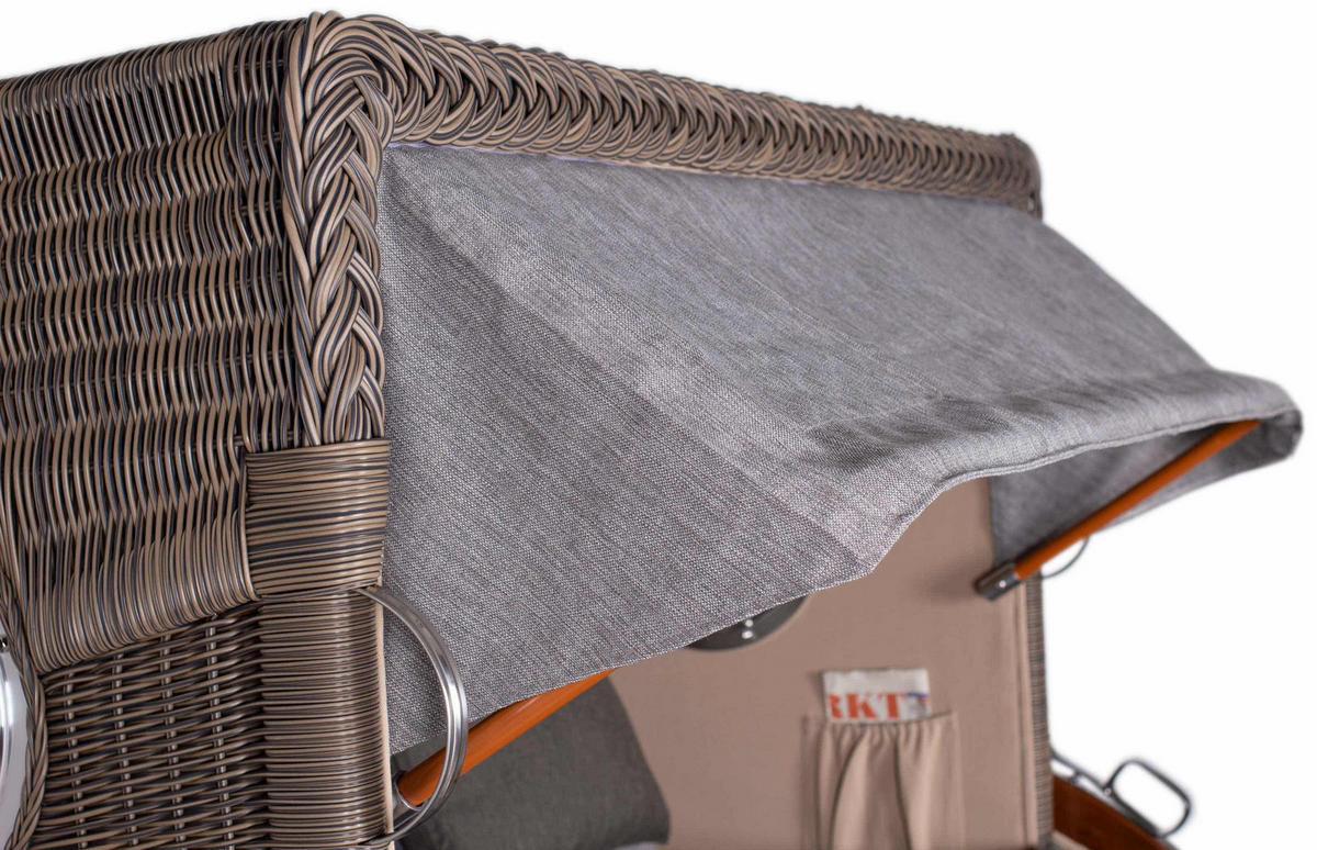 STRANDKORB XXL Düne Grande 2,5 Sitzer - Braun/Grau, Metall (142/170/95cm) - Mr. Deko