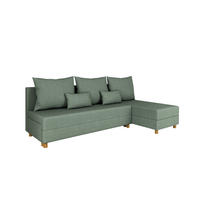 ECKSOFA Lellice L-Form - links oder rechts montierbar, grün - Grün, Holz (214/122cm) - Panda Möbel