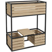 HOCHBEET 83x39x100 cm Holz 2 Ebenen - Braun, Metall (83/100/39cm) - Fortuna Lai