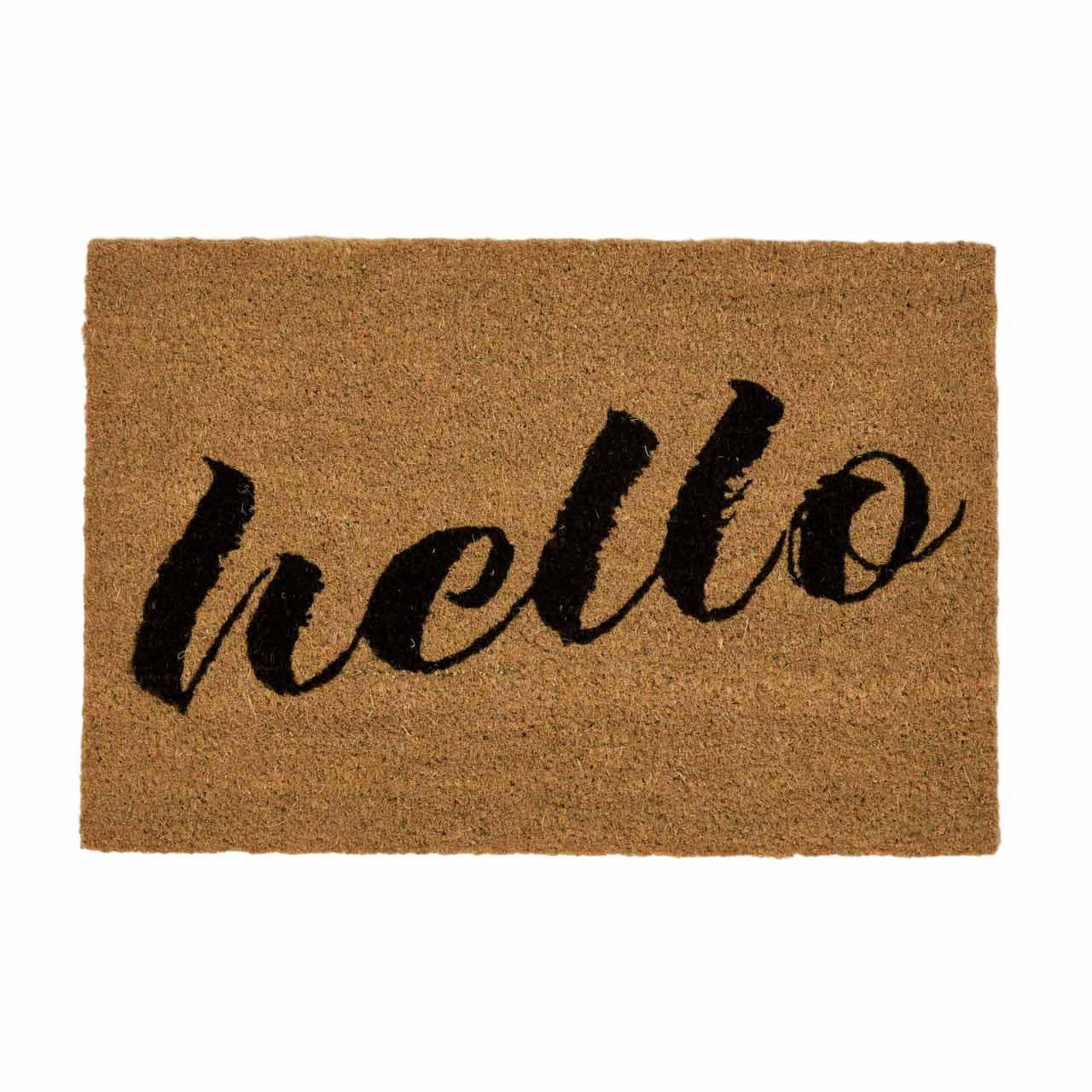 FUSSMATTE Hello, Kokos 40/60 cm - Naturfarben, Naturmaterialien (40/60cm) - Homescapes