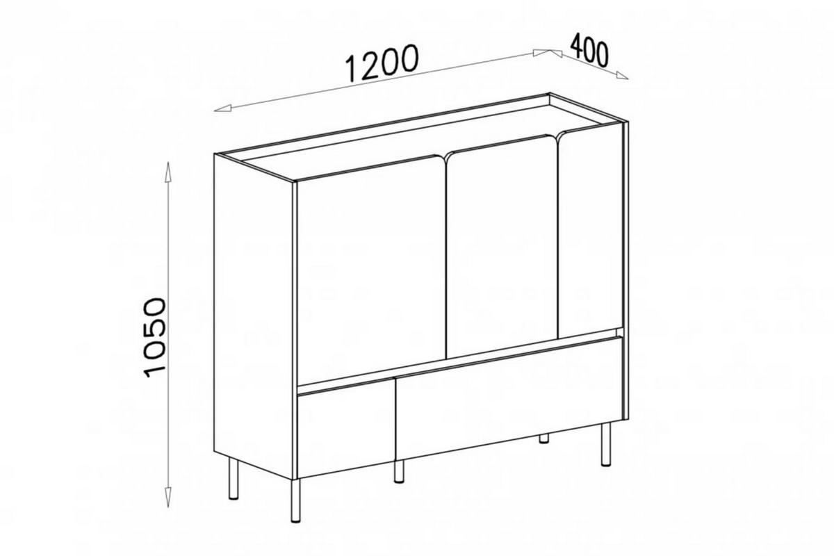 KINDERKOMMODE LIBU 08 120/40/105 in Eukalyptus / Baltic Düne Eiche - Alteiche/Eukalyptusholzfarben, Holzwerkstoff (120/105/40cm) - Deine Möbel 24