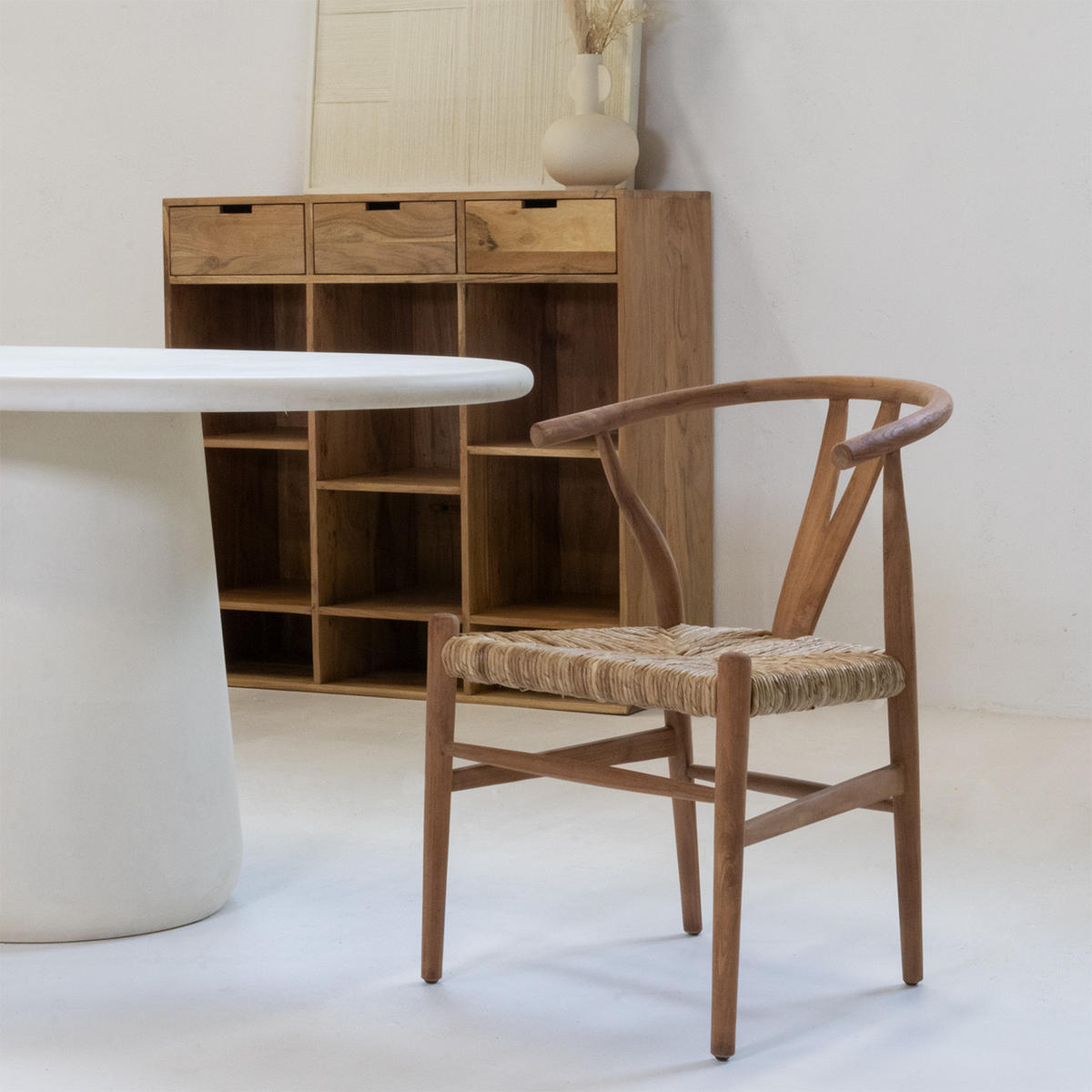 ESSZIMMERSTUHL 2er Set aus Teakholz, natürlich - Braun, Holz (62/82/55cm) - Giga Meubel