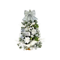 LAALU WEIHNACHTSBAUM geschmückt künstlich WHITE MELODY 60 cm mit LED-Beleuchtung IN FLOWER - Silberfarben/Weiß, Kunststoff (60cm) - LAALU