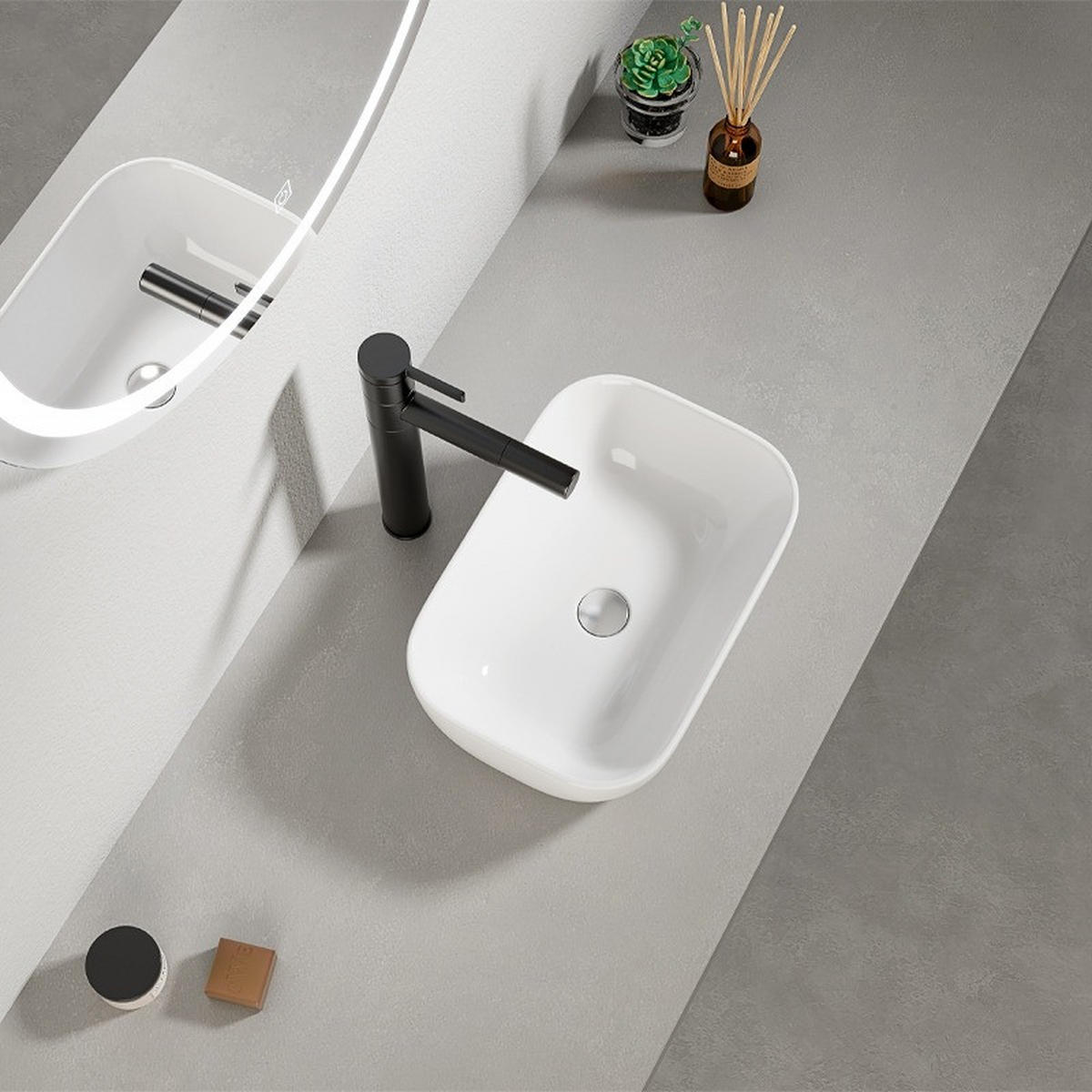 AUFSATZWASCHBECKEN aus Keramik, weiß, oval, glänzend, 37 x 25,5 cm - Weiß, Keramik (25.5/11.5/37cm)