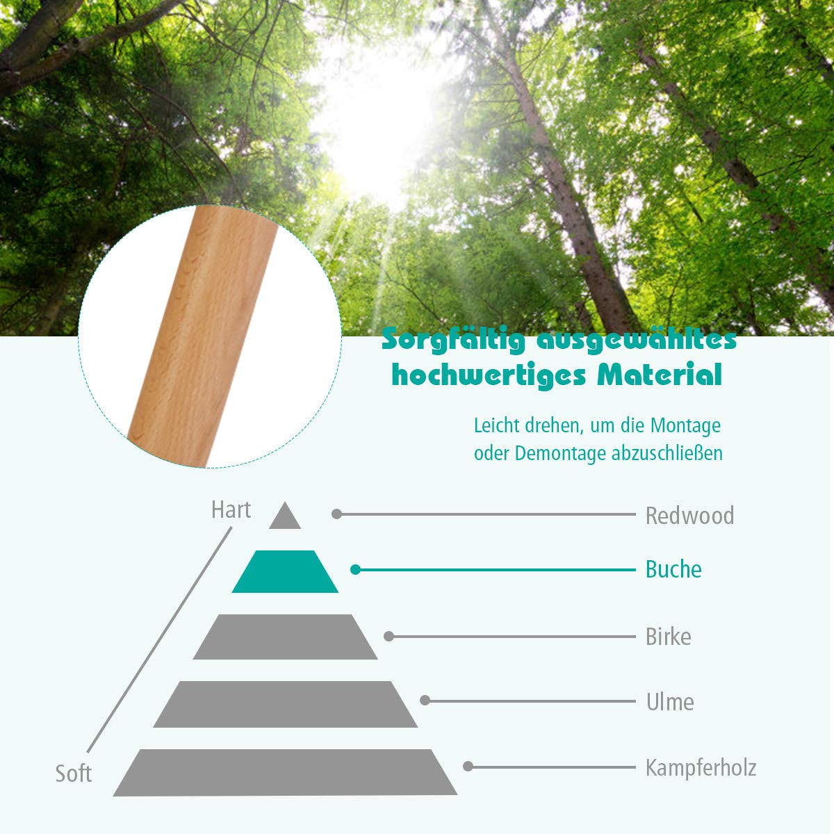 BABYHOCHSTUHL Khaki - Braun, Kunststoff (62/100/62cm) - COSTWAY