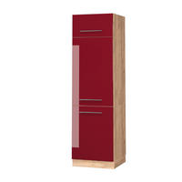 KÜCHENSCHRANK Fame-Line Bordeaux Hochglanz 60 cm - Honigeiche/Bordeaux, Holzwerkstoff (60/206.8/58.1cm) - Vicco