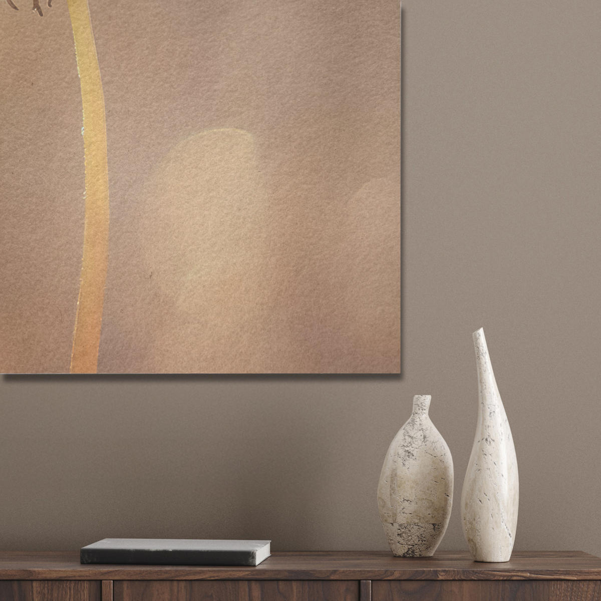 AKUSTIKPANEEL Löwenzahn - Beige - Natur - Blume 70x100 cm - Hellbraun, Textil (70/0.9/100cm) - MuchoWow