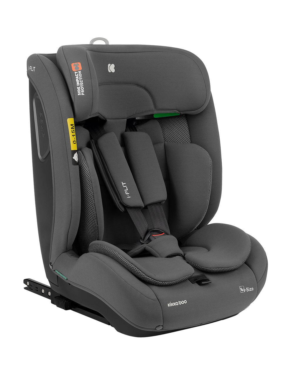 KINDERSITZ i-Flit i-Size dunkelgrau (76-150cm) Isofix Kopfstütze verstellbar SPS - Dunkelgrau, Kunststoff (44/62/45cm) - Kikka boo