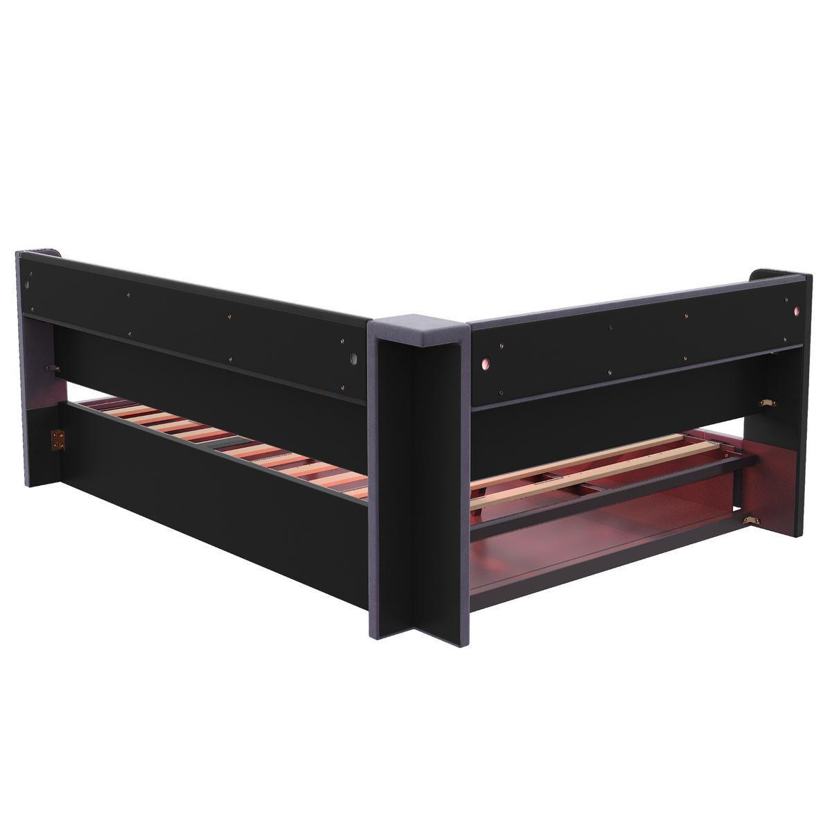 POLSTERBETT 140/200 cm aus Samt mit Stauraum, LED, USB, Grau - Grau, Textil (140/200cm) - OKMYHOME