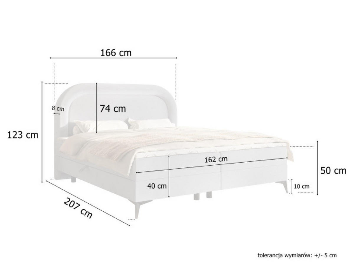 BETT Ecru ROSSINI Mit Matratze Tkanina Quella Skandinavischer Stil - Pink/Schwarz, Textil (160/200cm) - Sepro Meble