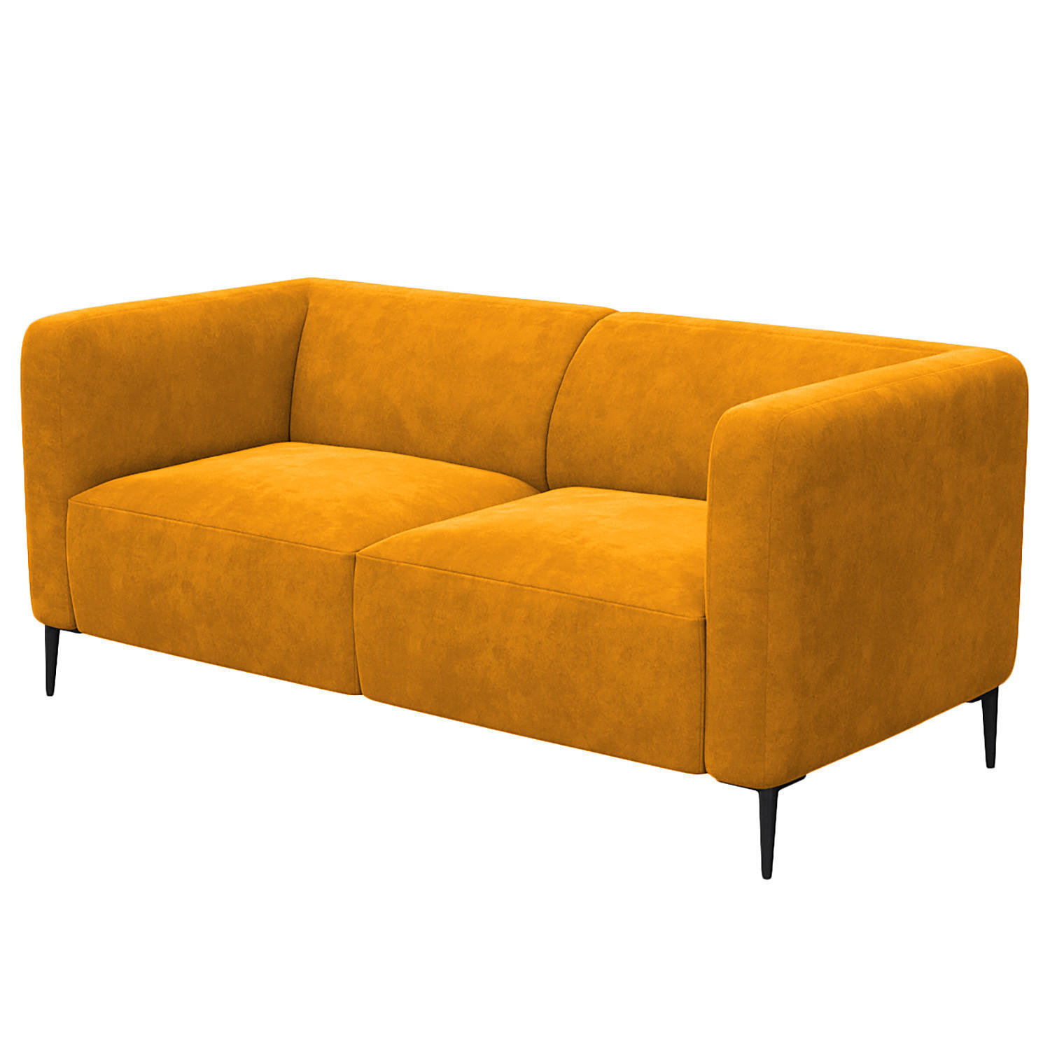 2,5-SITZER SOFA - Gelb/Schwarz, Textil/Metall (175/74/88cm) - home24