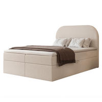 BOXBETT FUZZI 120x200 cm Beige (Stoff Lumi) - mit 2 Bettkästen, Bonellmatratze und weichem Kopfteil - Beige, Holzwerkstoff/Textil (120/200cm) - Ravio
