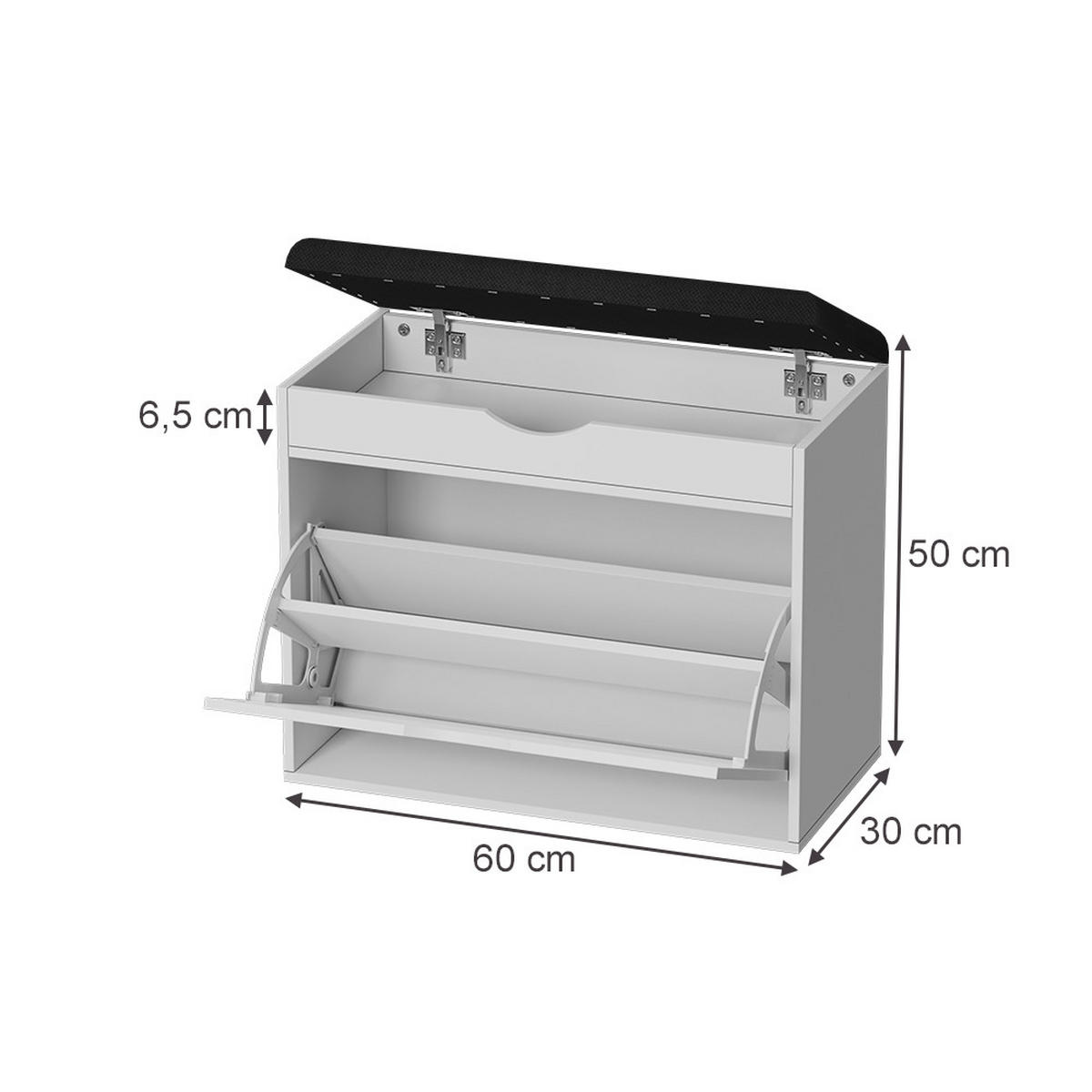 BOTNÍK S LAVICÍ Schufy Bílá - bílá, kompozitní dřevo (60/51/30cm) - Vicco