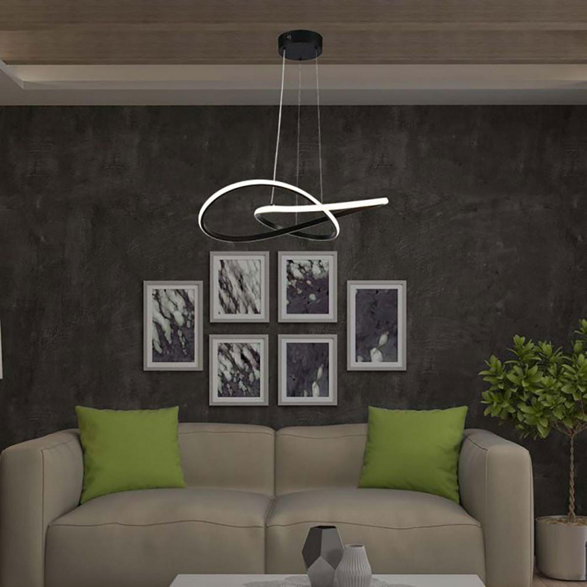 LED HÄNGELEUCHTE Metall Schwarz - Schwarz, Metall (50/50/100cm)