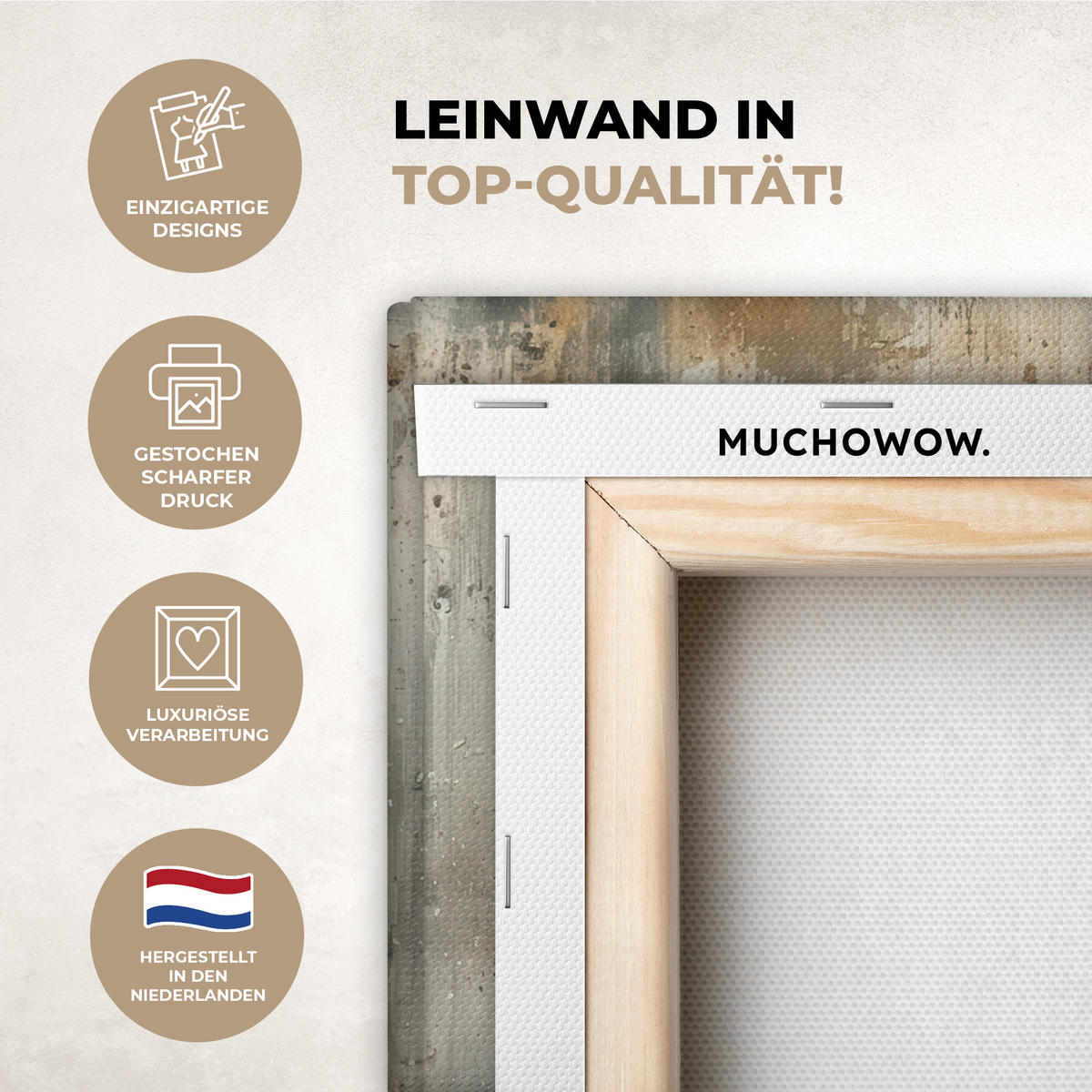 LEINWANDBILD Weihnachtsbaum - Vintage - Weihnachten - Geschenk 40x30 cm - Rostfarben, Textil (40/30cm) - MuchoWow