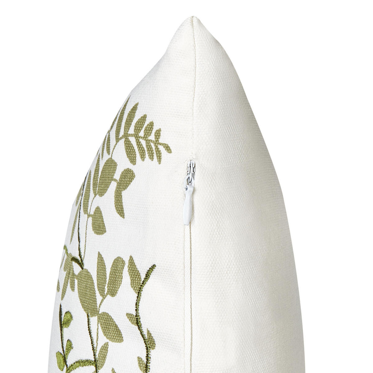 DEKOKISSEN 2er-Set Weiß 30/50 cm Zaleya - Weiß/Grün, Naturmaterialien (50/30cm) - Beliani