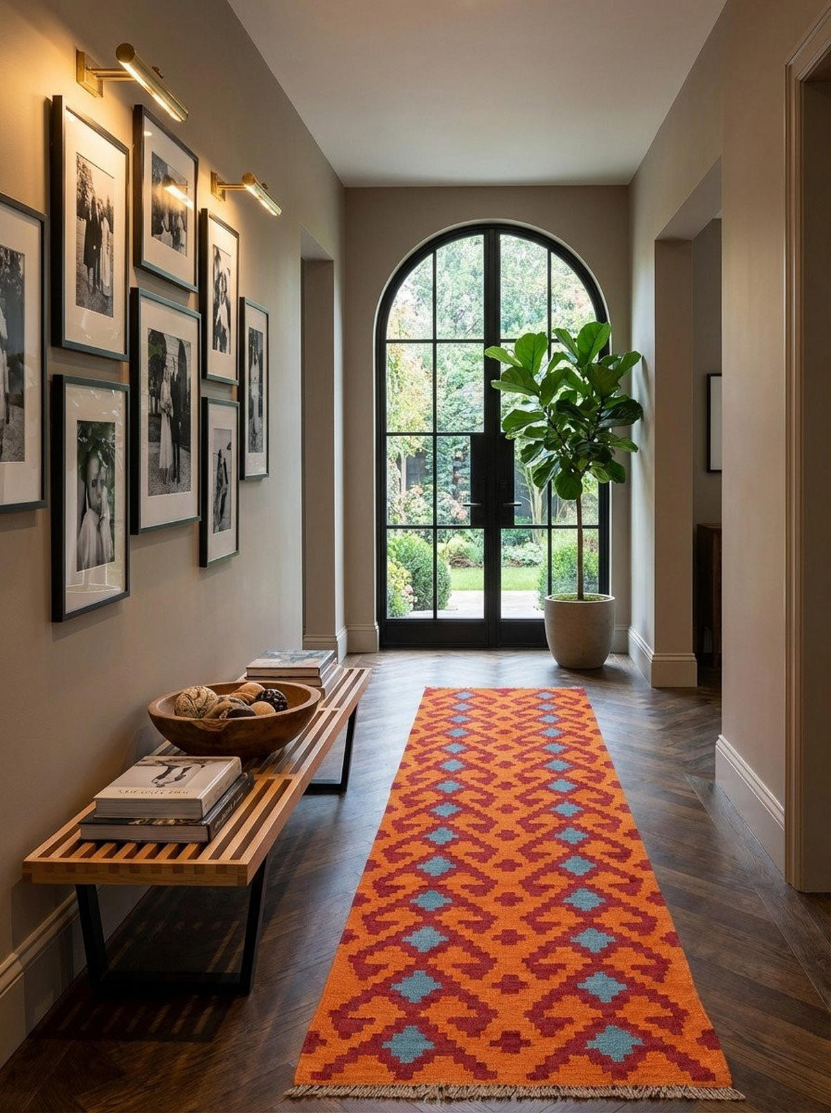 HANDWEBTEPPICH Kelim Gashgai Orange 245/60 cm Schurwolle - Orange, Textil (60/245cm) - Looma