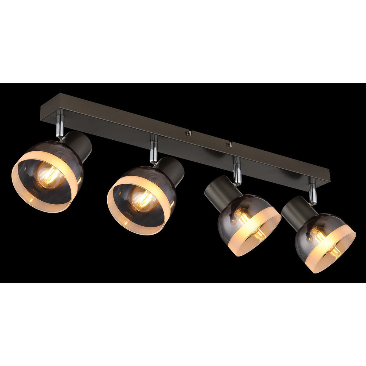 DECKENLEUCHTE KAIRO - Schwarz, Glas (56/10/14cm) - Globo Lighting