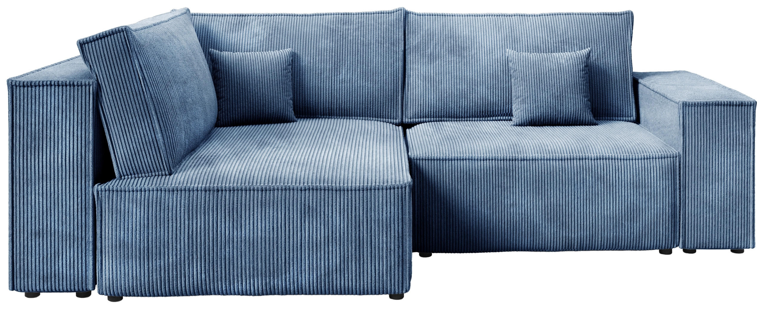 ECKSOFA Pedro Duo mit Schlaffunktion Himmelblau Cord - Blau, Textil (246/153cm) - Bromarkt
