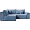 ECKSOFA Pedro Duo mit Schlaffunktion Himmelblau Cord - Blau, Textil (246/153cm) - Bromarkt