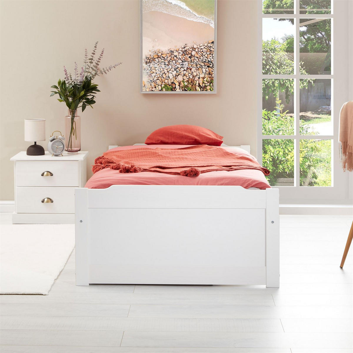 BETT MIT STAURAUM MIA 90X190 CM - Weiß, Holz (98/49/195cm) - IDIMEX