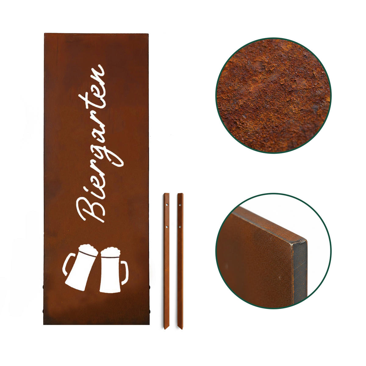 EDELROST-GARTENDEKO - Braun, Metall (1.5cm) - Relaxdays