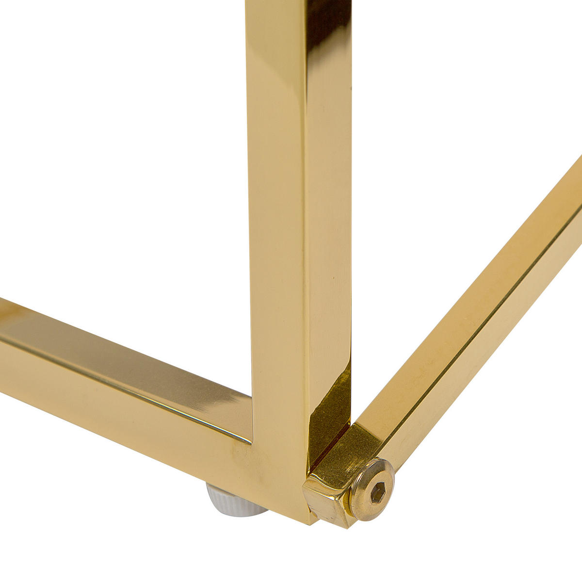 COUCHTISCH weiß/gold rechteckig 100/50 cm Emporia - Goldfarben/Weiß, Glas (50/100/40cm) - Beliani
