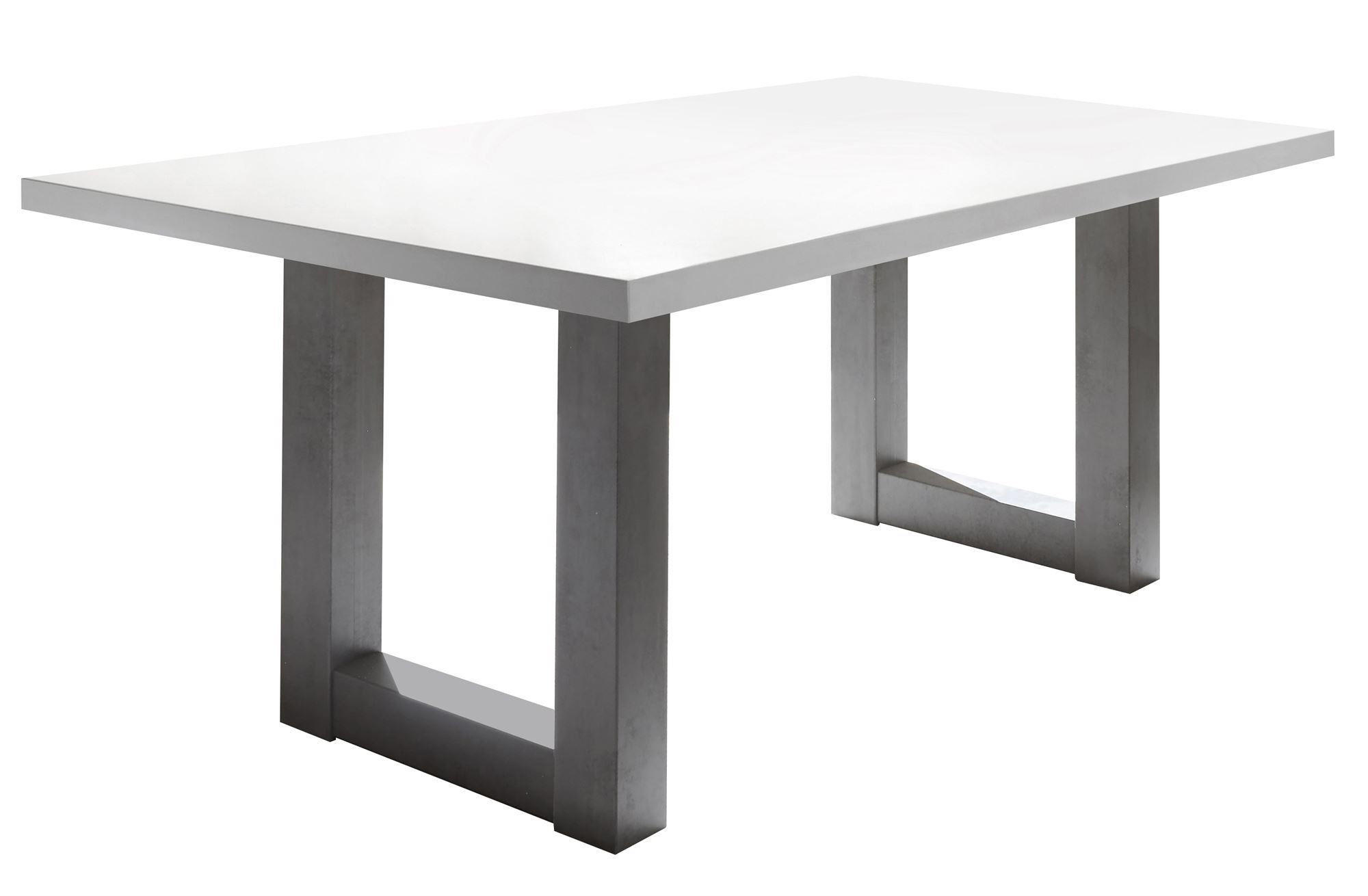 ESSZIMMERTISCH Eila 4 140 x 90 x 75 Esstisch Graphit/Weiß Matt Lack - Weiß, Holz (140/90/75cm) - 58aufmkessel