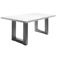 ESSZIMMERTISCH Eila 4 140 x 90 x 75 Esstisch Graphit/Weiß Matt Lack - Weiß, Holz (140/90/75cm) - 58aufmkessel