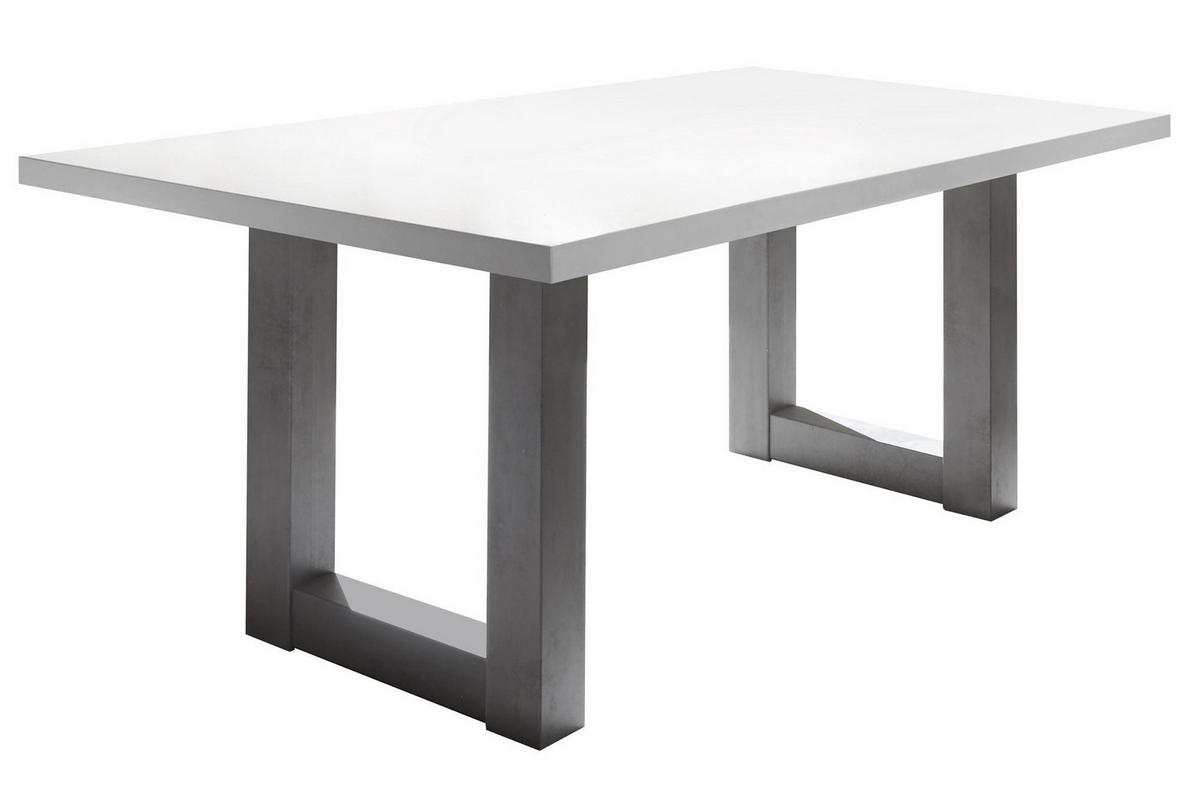 ESSZIMMERTISCH Eila 4 140 x 90 x 75 Esstisch Graphit/Weiß Matt Lack - Weiß, Holz (140/90/75cm) - 58aufmkessel