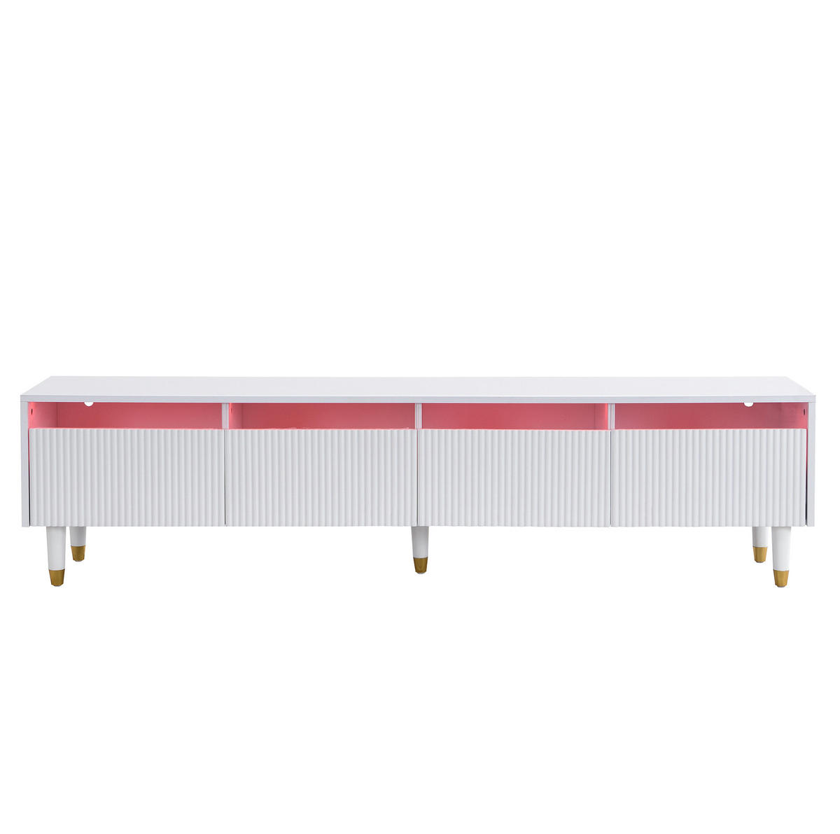 TV-LOWBOARD aus MDF 178x35x45 cm Weiß mit 4 Schubladen und Kabelführung - Weiß, Holzwerkstoff (178/45/35cm) - IVMEU